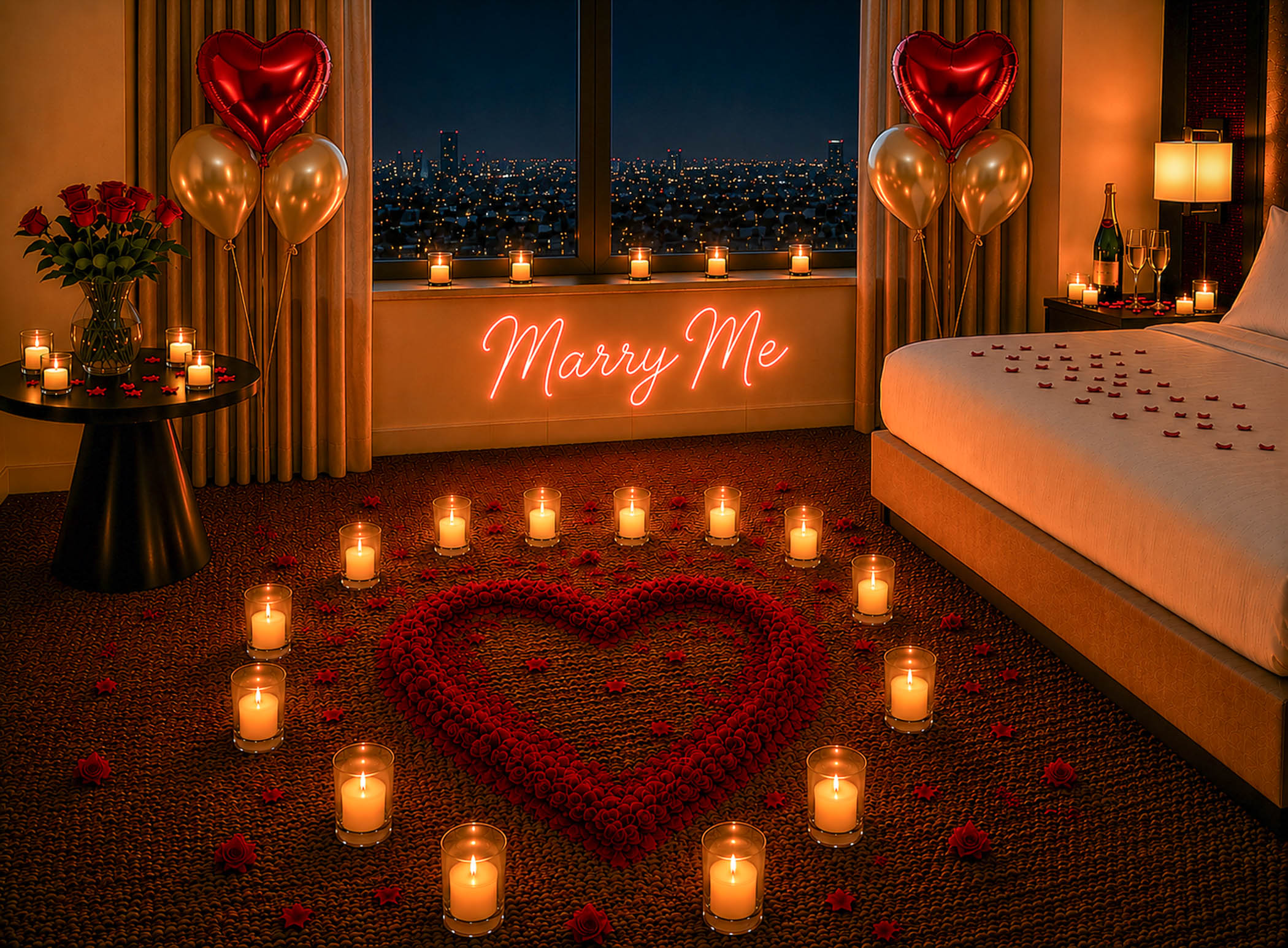 london hotel room proposal